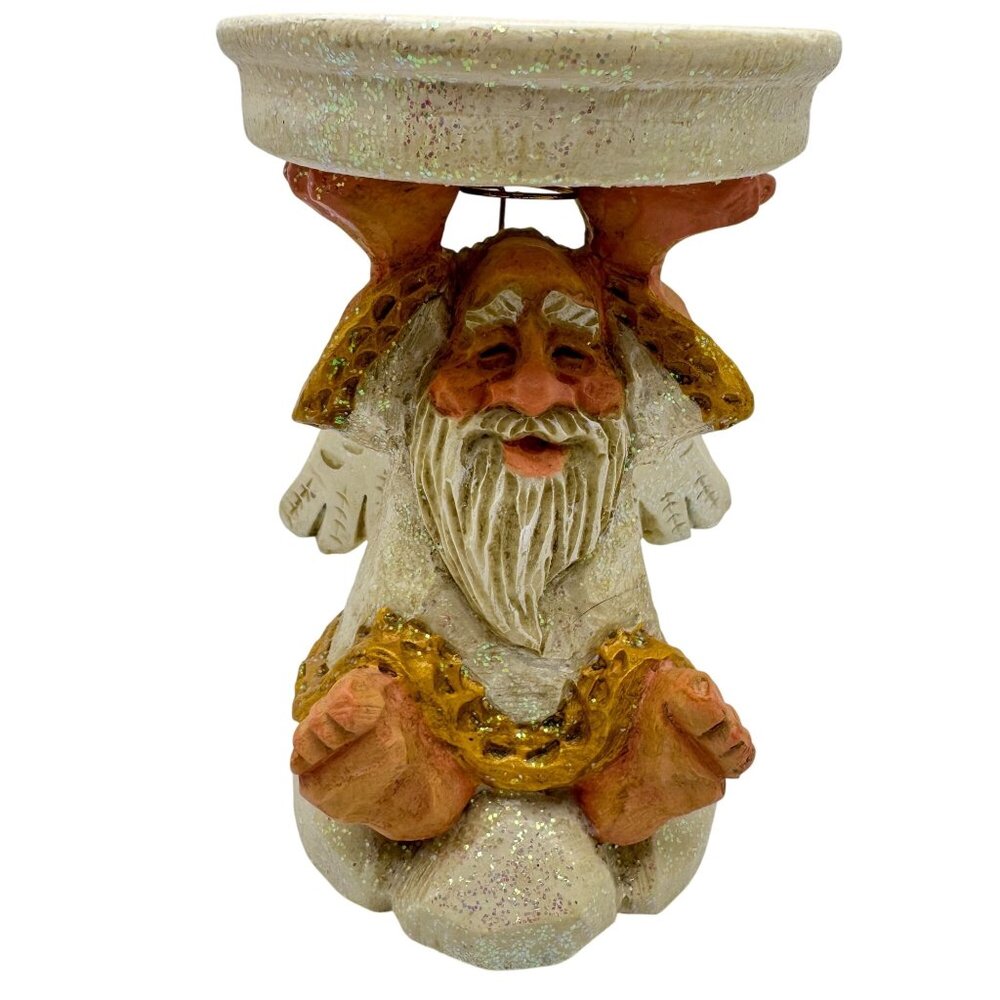 Vtg David Frykman Oldest Angel All That Glitters  1995 Pillar Candle Holder